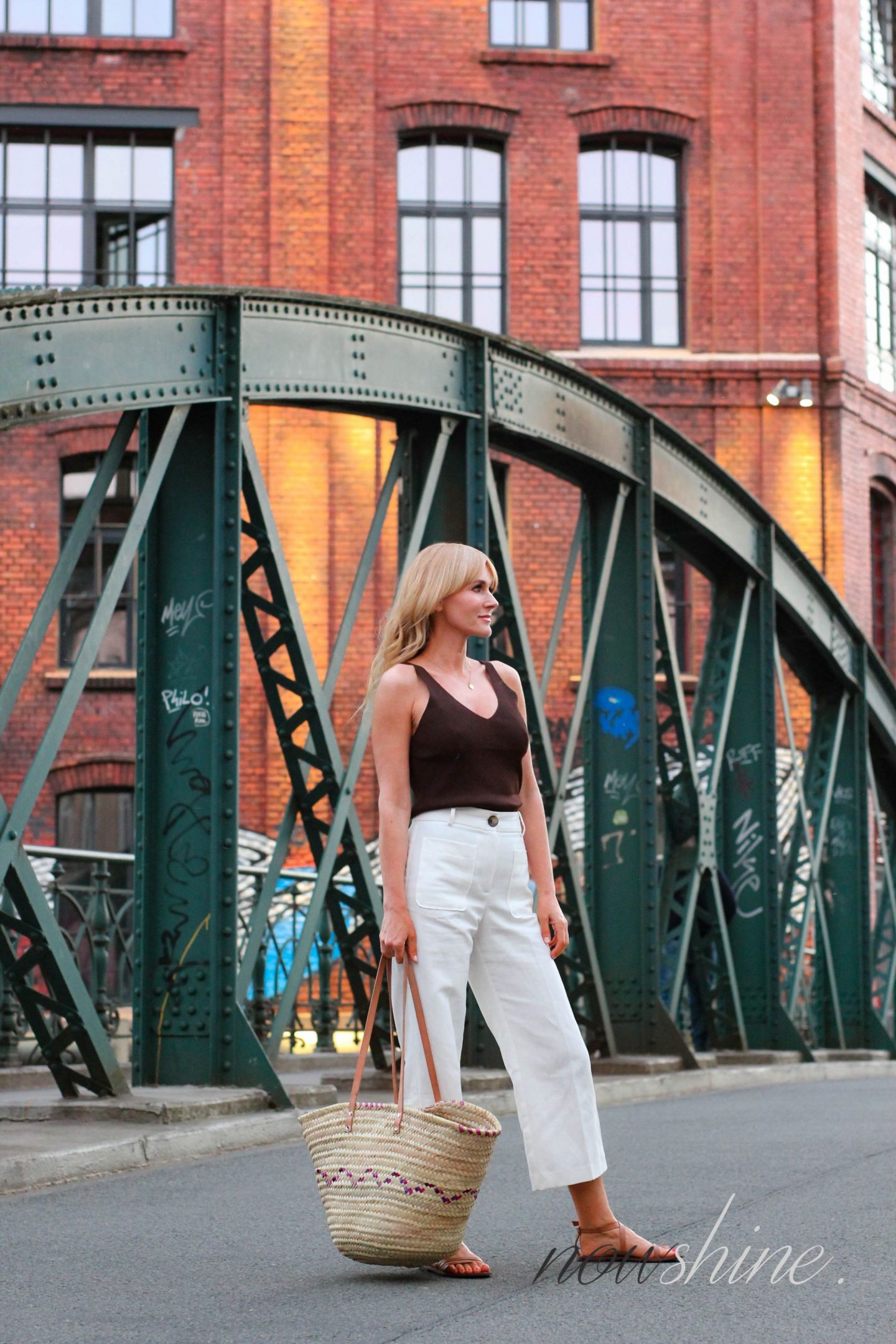 H&M Premium flache Sandalen in Cognac - Nowshine ü40 Fashion Blog